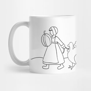 Thanksgiving Pilgrim and Turkey Mug